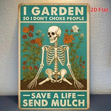 Funny Gardening Saying Tin Metal Signs Home D cor 8x12 Vintage Funny Garden with
