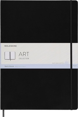 Art Sketchbook, Hard Cover, A3 (11.75'' x 16.5'') Plain/Blank, Black, 96 Pages