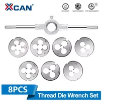 XCAN 8pcs Metric Die Wrench Set Screw Thread Taps Hand Tool Kit