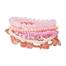 8Pcs Set Beaded Stretch Stackable Bracelets Bohemian Colorful Handmade Summer Be