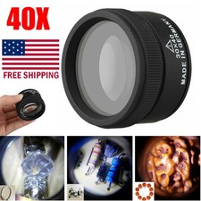 40X Jewelers Loupe Magnifier Light Jewelry Eye Loop Pocket Magnifying Glass Coin