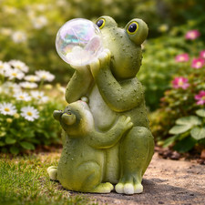 Solar Frog Statue Bubble Ball Light Outdoor Garden Ornament Gift Idea