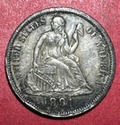1891O US Seated LIBERTY SILVER Dime! "New Orleans" Mint! XF Details! Old Coin!