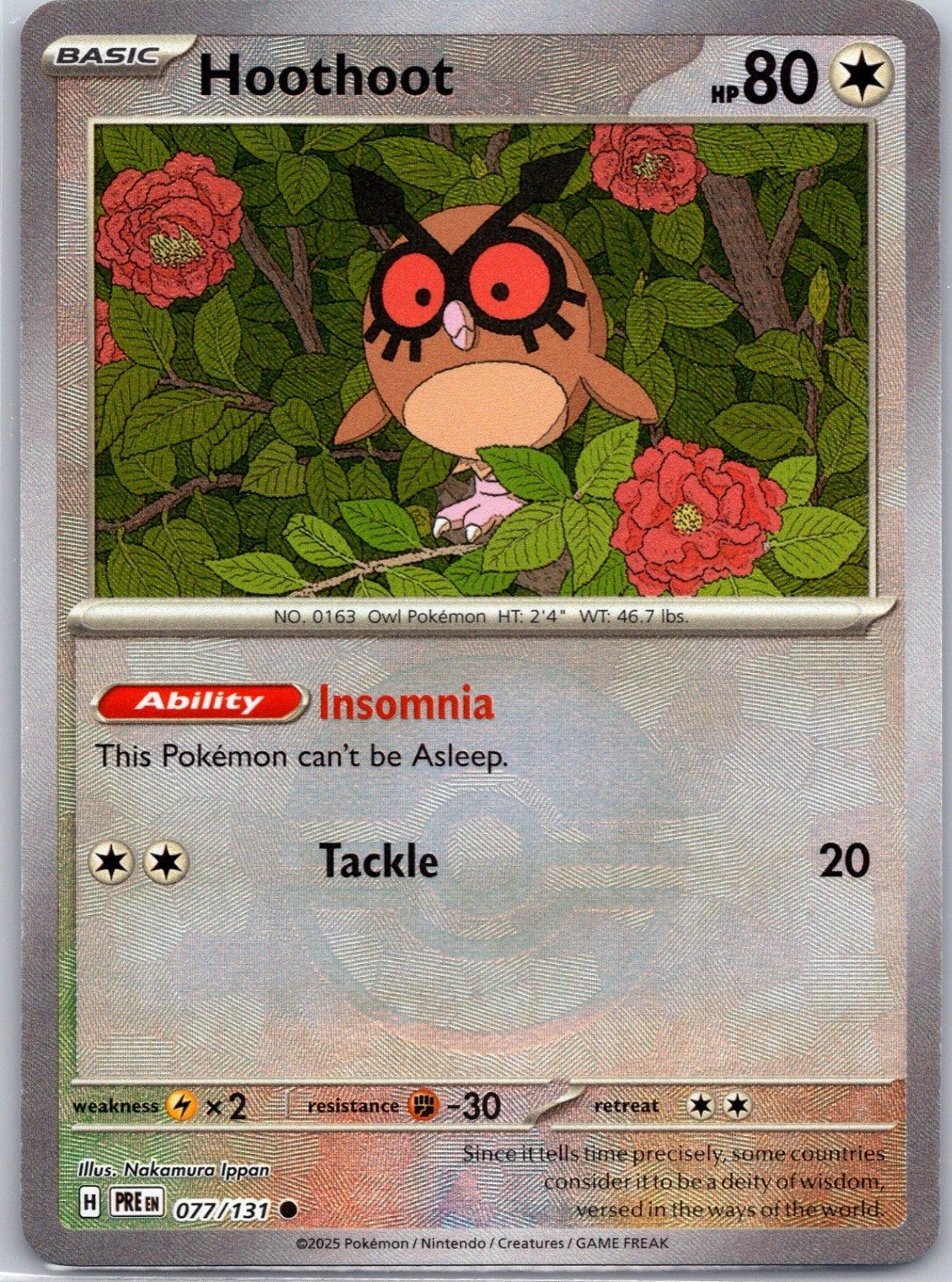 Hoothoot (Poke Ball Pattern) Holo SV: Prismatic Evolutions #077/131 NM