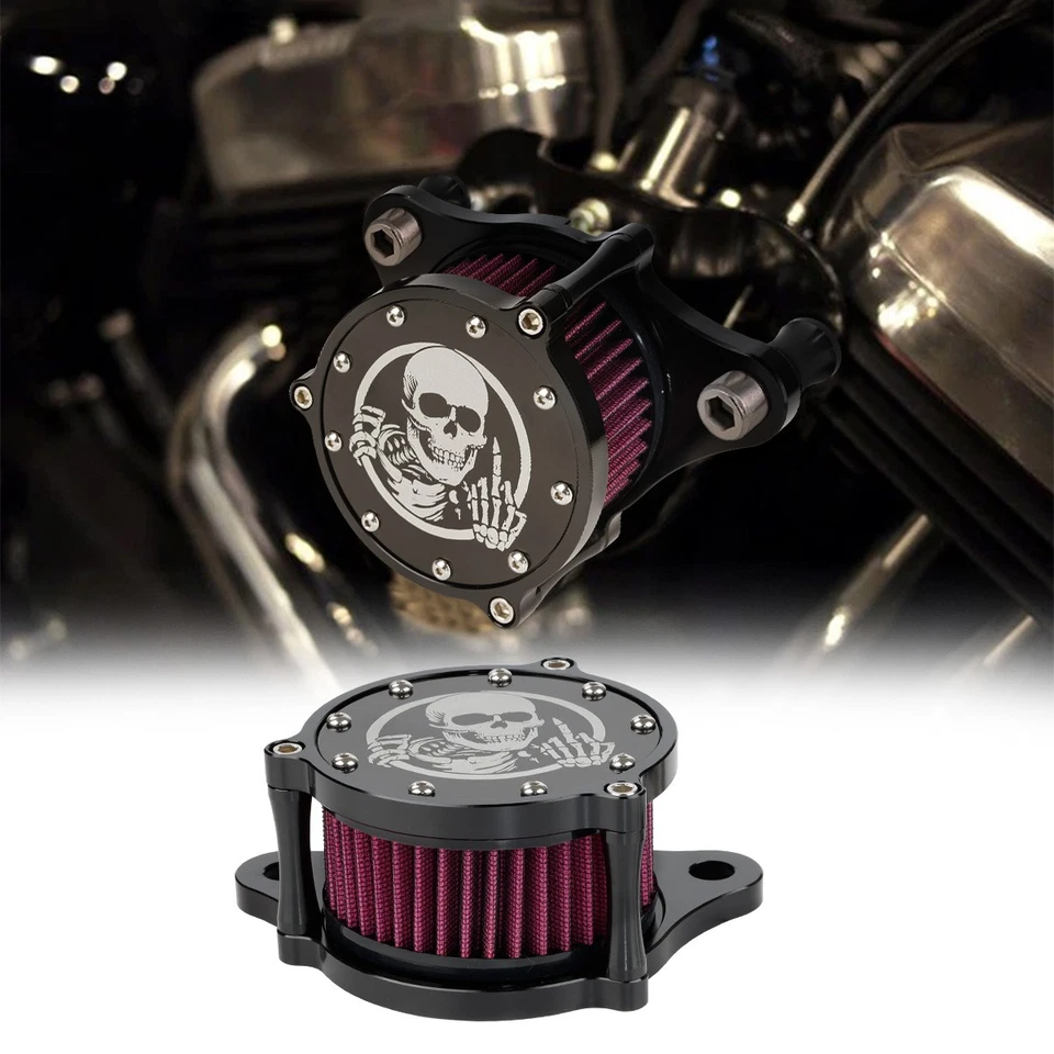 Air Cleaner Intake Filter System For Harley Sportster XL 1200 Hugger Iron XL 883 - Image 2 of 4