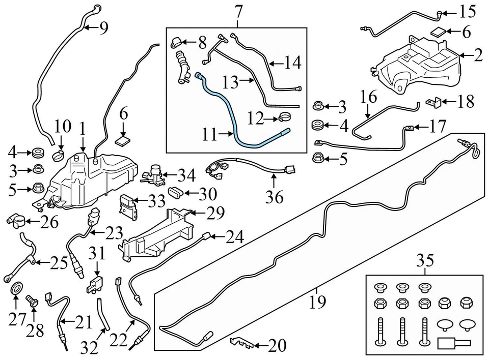 2014-2018 BMW 328D 2.0L - Fluido de escape diesel / DEF LINE / MANGUEIRA 7331697 - Imagem 3 de 4