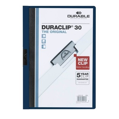 Durable Klemm-Mappe Duraclip 30 Hartfolie 30 Blatt A4 nachtblau 220028