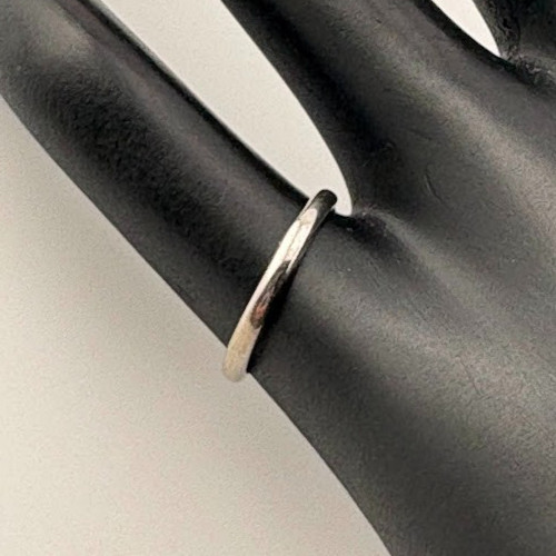 925 Sterlng Silver 2.1Mm Classic Band Ring Size 4.75 Weding Pinky Fingertip 3450