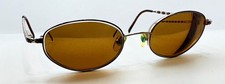 Vintage Linda Evans Brown Gold Oval Metal Sunglasses FRAMES ONLY Hong Kong