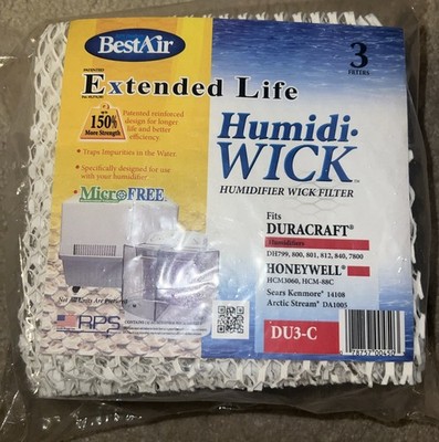 New BestAir DU3-C Extended Life Humidifier Filter Package of 3 pack - White