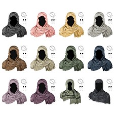 Medieval Scarf Cloak Cape Hooded Shawl with Brooch for Halloween Cosplay