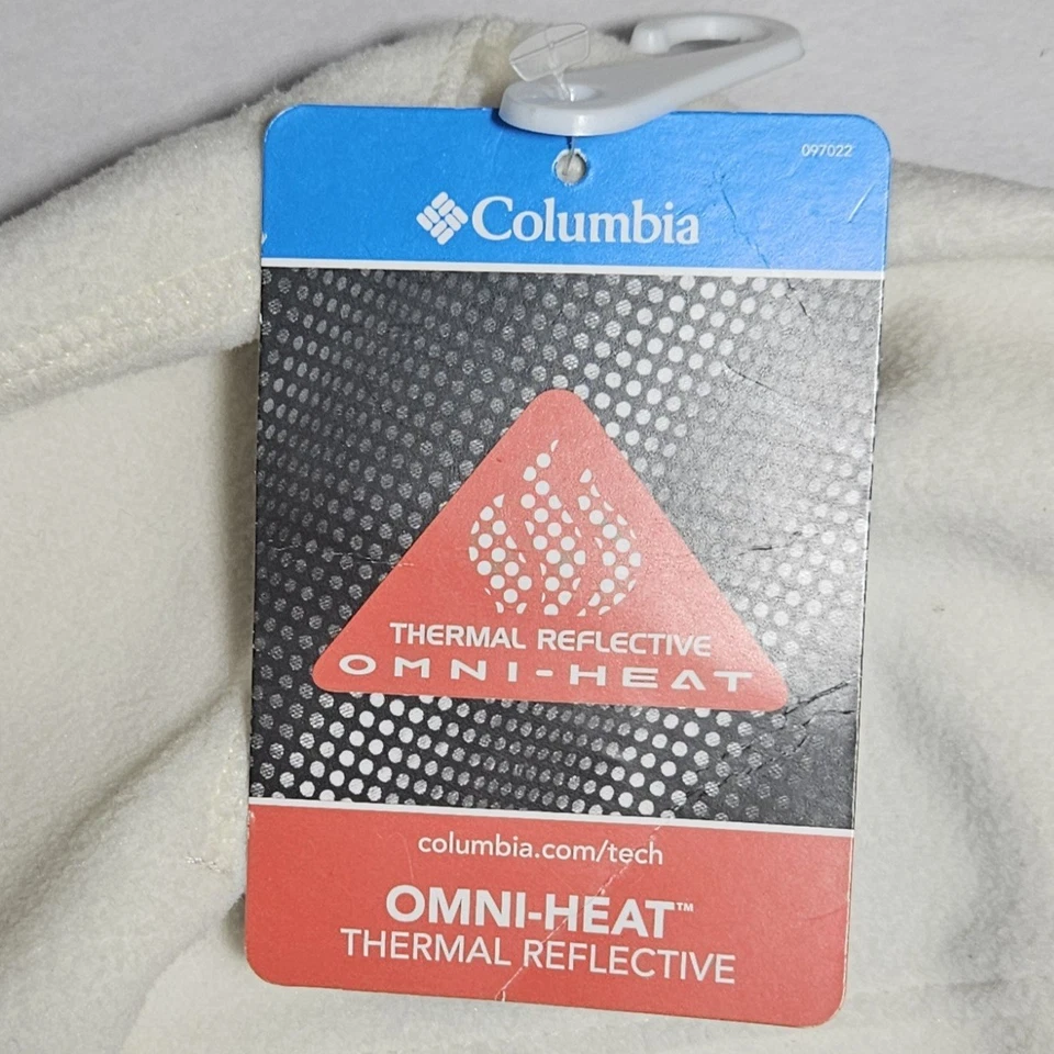 Chapéu de inverno Columbia G/XL gorro branco com reflexivo térmico Omni Heat novo com etiquetas - Imagem 2 de 4