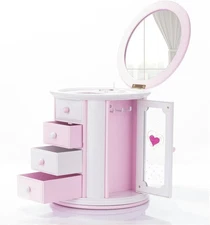 Renawe Girls Musical Jewelry Box Necklace Storage Accessories Gifts Cute Kids Je