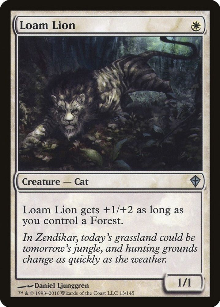 2010 Magic: The Gathering: Worldwake - Loam Lion (#13, U, Lightly Played)