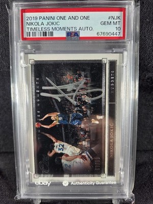 2019-20 Nikola Jokic Panini One & One Timeless Moments Auto /99 PSA 10