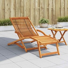 Chaise avec repose-pieds en bois d'Acacia Chaise longue de jardin
