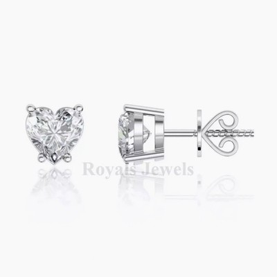 4 Ct White Treated Diamond Stud Earrings 925 Silver Certified Great Luster