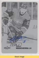 2020 AHL Printing Plate Black Achievements 1/1 Adam Mascherin #122 Auto READ 0c3
