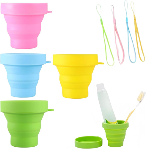 Tazza Pieghevole In Acciaio Inossidabile Da Viaggio Con Portachiavi – Telescopica Per Campeggio, Escursioni (Taglia L 240 Ml)