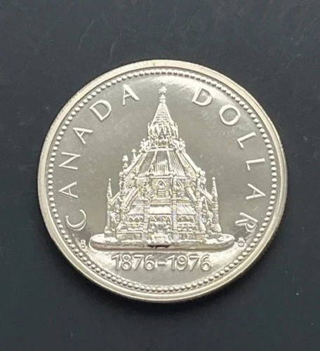 1976 Canada PROOF Canadian Silver Dollar - Parliamentary Library