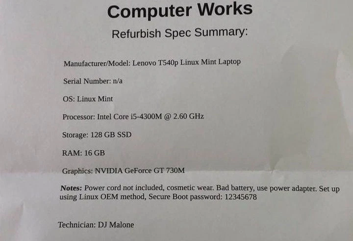 Lenovo ThinkPad T540P (Intel Core i5-4300M, 2.60Ghz, 16GB RAM, Geforce GT 730M)  - Image 2 of 4