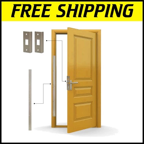 Ultimate 3-Piece Door Armor Security Kit for Kick-In Prevention - Satin Nickel