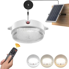 Solar Ceiling Light, Daytime & Night 6000K/4000K/3200K Solar Shed Light with On