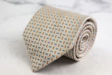 Lanvin Necktie Plaid Silk Beige Made in France Used 9cm Wide
