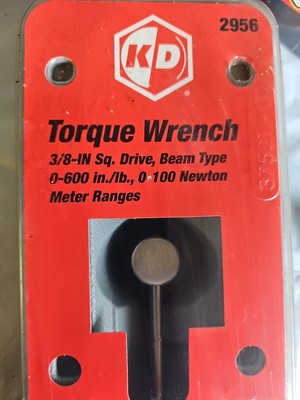 KD Tools 2956, 3/8 Drive Beam Torque Wrench (0-600 In/Lbs) Top Sh