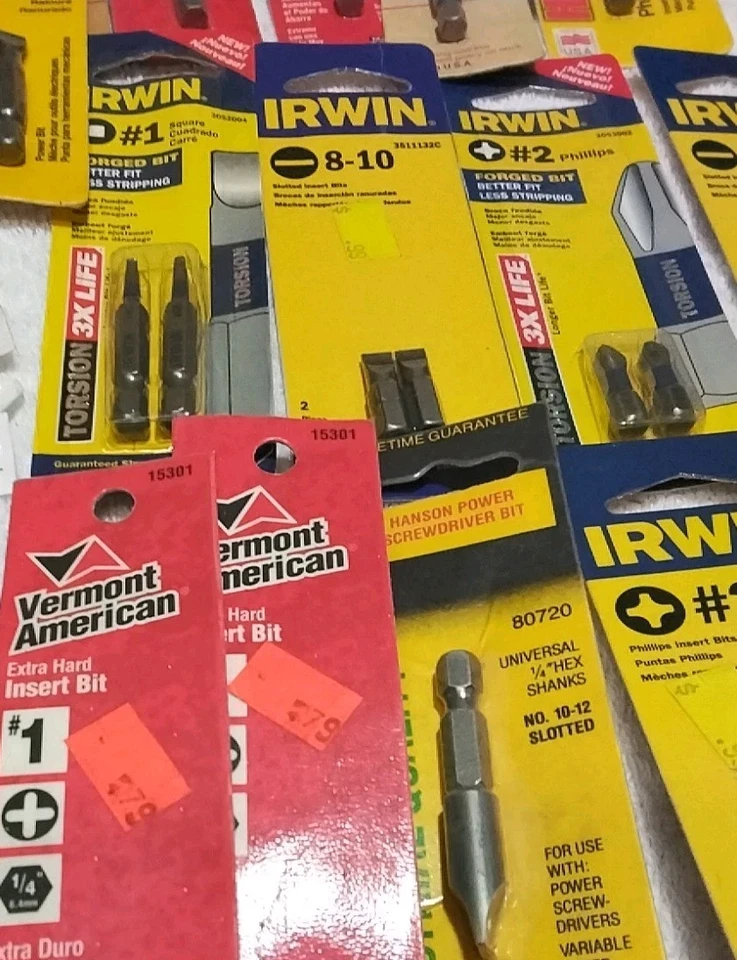 26pc ASSORTED BRANDS AND SIZES DRIVER BITS "MOST USA MADE " - Image 3 of 3