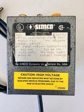Simco Static Eliminator Power Supply F167 120vac 7.8KV LR18911 302G