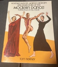 Modern Dance Paper Dolls 1983 Isadora Duncan Martha Graham Color UNCUT USA VTG