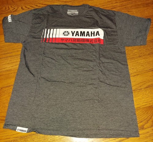 Nueva Camiseta Para Hombre YAMAHA LOGO Gris Carbón Blanca y Roja Talla Grande - Imagen 7 de 8