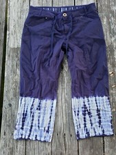 Fresh Produce Women's Navy Blue Tie Dye Cropped Pants Size M