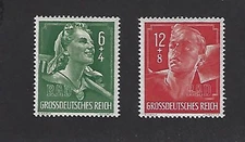 MNH Stamp set Scott  B281-282 / Hitler Youth / Germany / Third Reich era / 1944