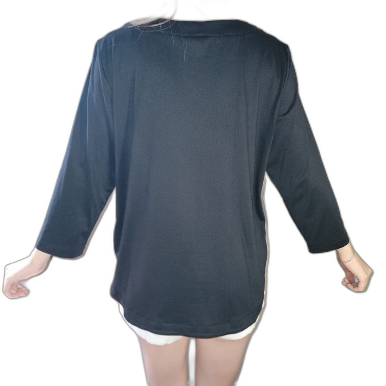 Ruby Rd Womens Black Solid Size L Large Top 3/4 L… - image 2