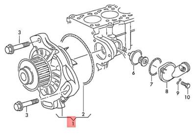VW CRAFTER MARINE-MOTORE 2E COOLANT PUMP WITH SEALING RING 076121005A