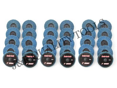 (30pk) 2'' Inch 80 Grit Flap Sanding Disc Wheels Type R R-Lock Twist Lock Disk