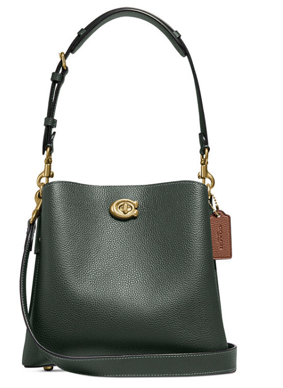 ❤️ Coach Willow Small Amazon Green/brass Bucket Bag In
