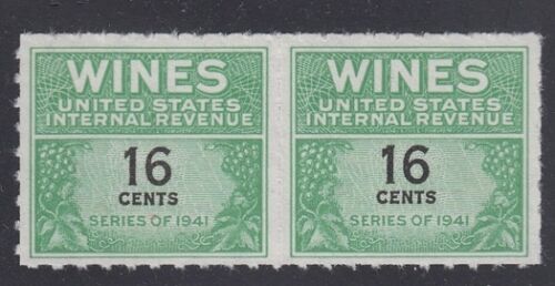 U.S., 1942. Wine Tax Stamp RE128 Pair, Mint, NH - Afbeelding 1 van 1