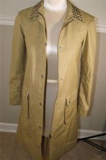 Gryphon New York Womens Studs Detail Zip Front Trench Jacket Size Xs