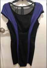 Guess Los Angeles Black/Purple Short Sleeves  Women's Dress Size 8