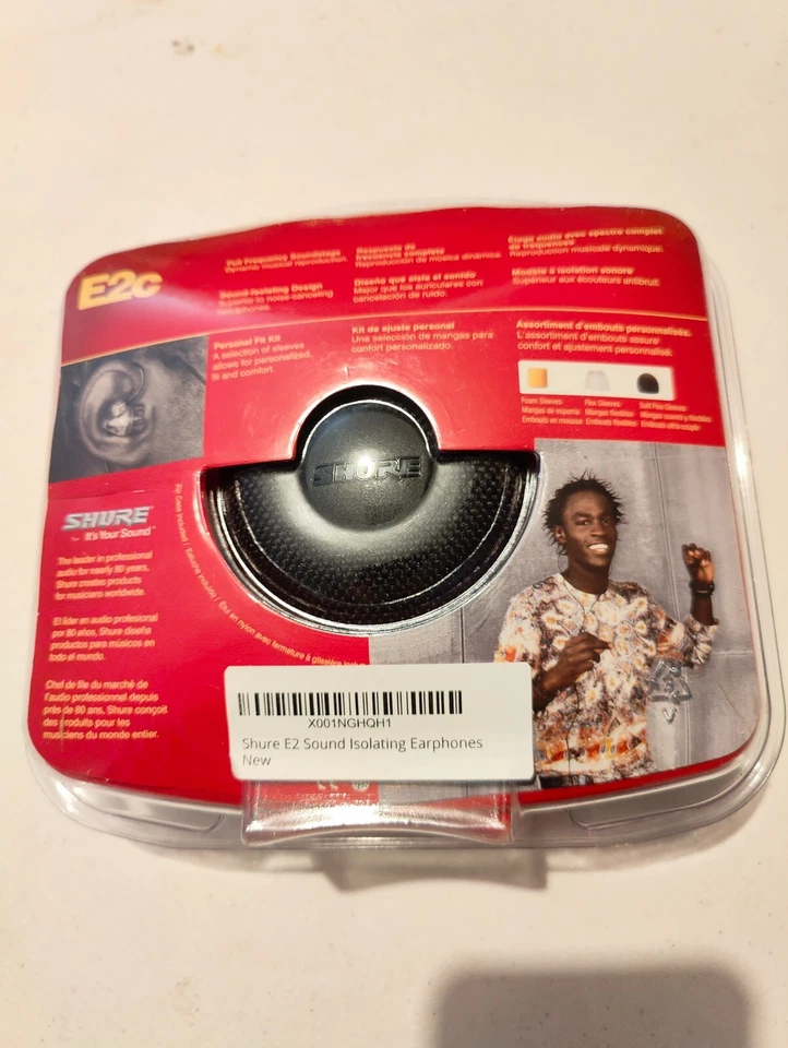 Shure E2c-n Sound Isolating Earphones in Black - Image 2 of 2