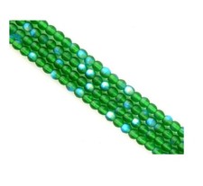 200 Frost Green AB Czech Druk Glass Smooth Round 3mm Spacer Long Strand Beads
