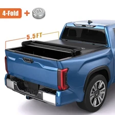5.5FT 4 Fold Truck Bed Tonneau Cover Soft For 2007-2013 Toyota Tundra Waterproof