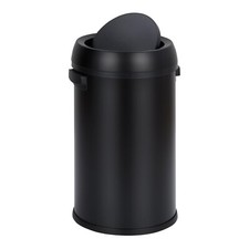 17Gallon Swing Top Trash Can Stainless Steel Rubbish Bin Waste Garbage Can Black