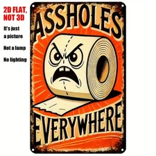 Retro Funny Bathroom Signs Metal tin Sign Funny Toilet Paper Bar Club Wall Decor