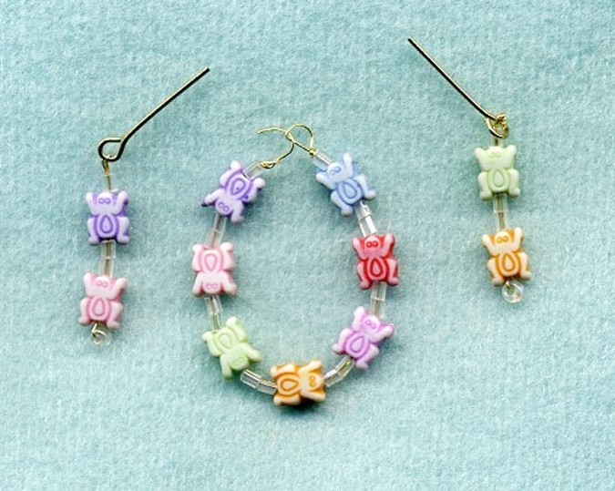 BARBIE DOLL JEWELRY NECKLACE EARRINGS SMALL PASTEL BABY BEES