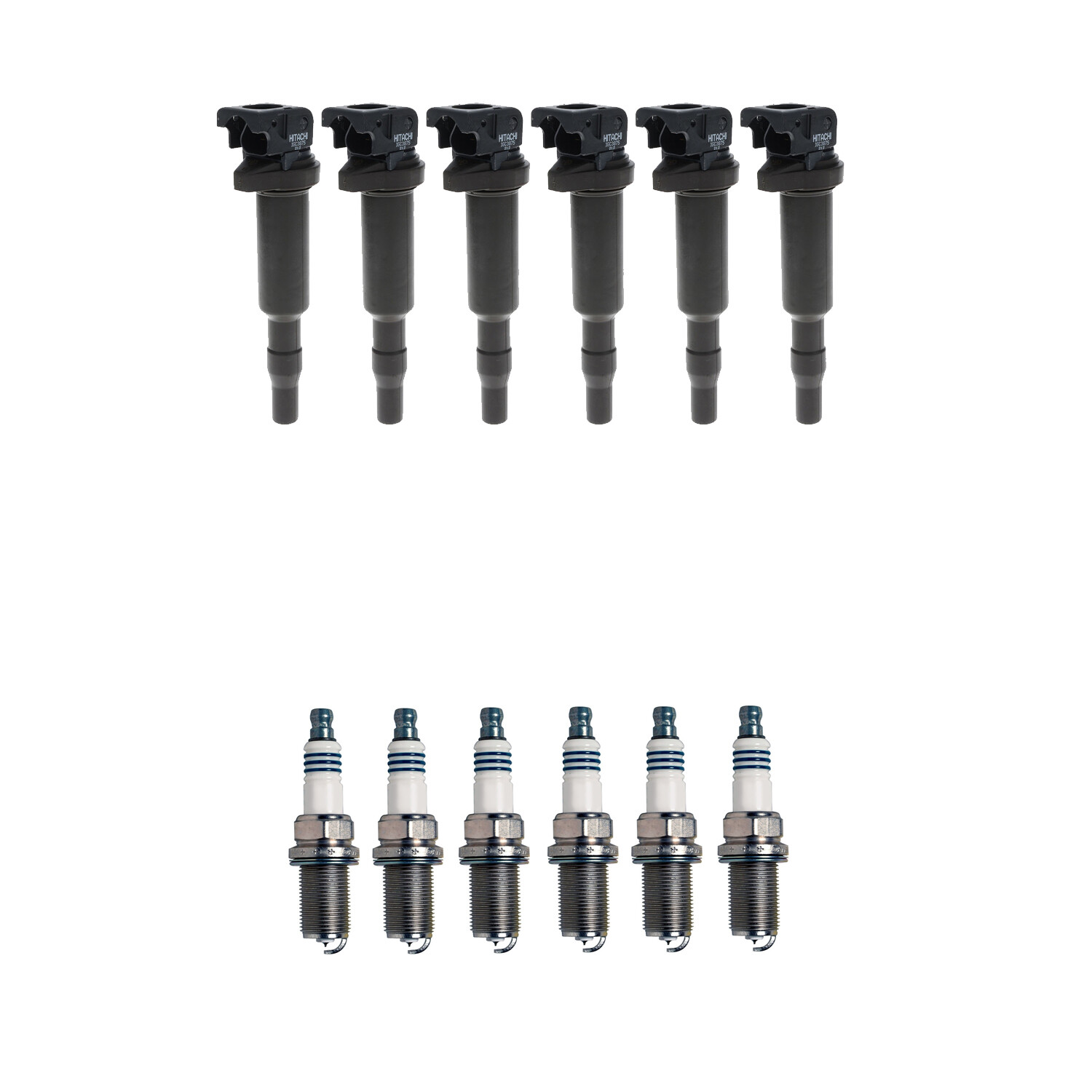 Hitachi 6 Ignition Coil  6 Denso Iridium Spark Plugs Kit For 328i 3.0 L6 N52