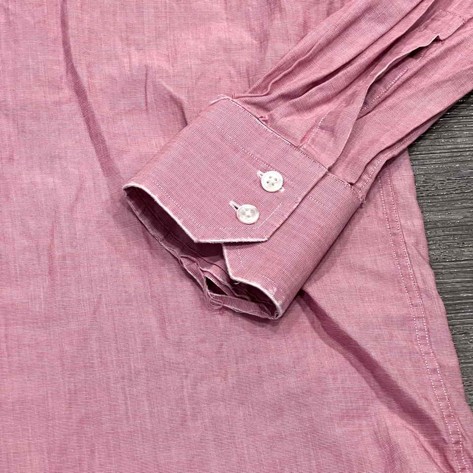 Hugo Boss Shirt Mens Medium Pink Long Sleeve Button Up Casual Classiccore - Image 3 of 4